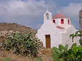 Mykonos Kirchlein bei Ruinen Venezianisches Kastell